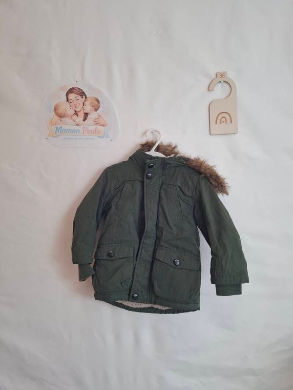 Manteau vert fourré Baby Club T86
