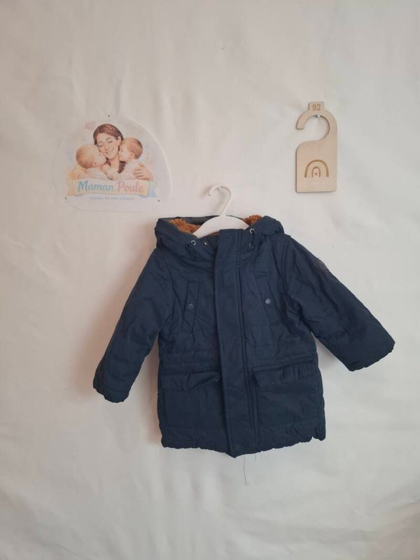 Manteau bleu marine fourré JBC T92