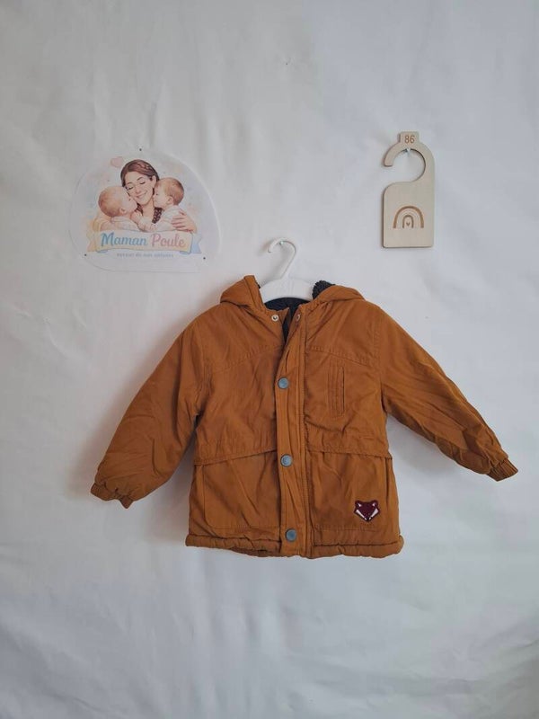Manteau ocre fourré Kiabi T86
