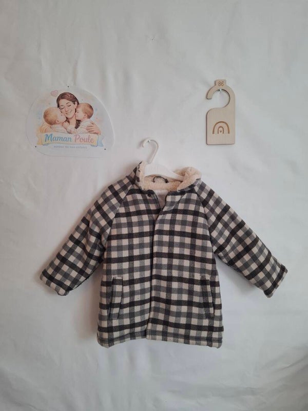 Manteau à carreaux fourré MIXTE Vertbaudet T86