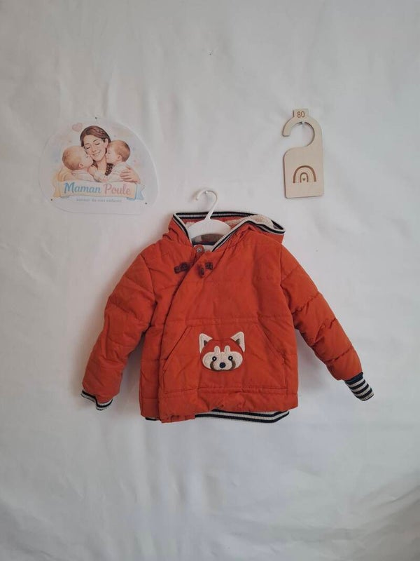 Manteau orange Renard Okaidi T80