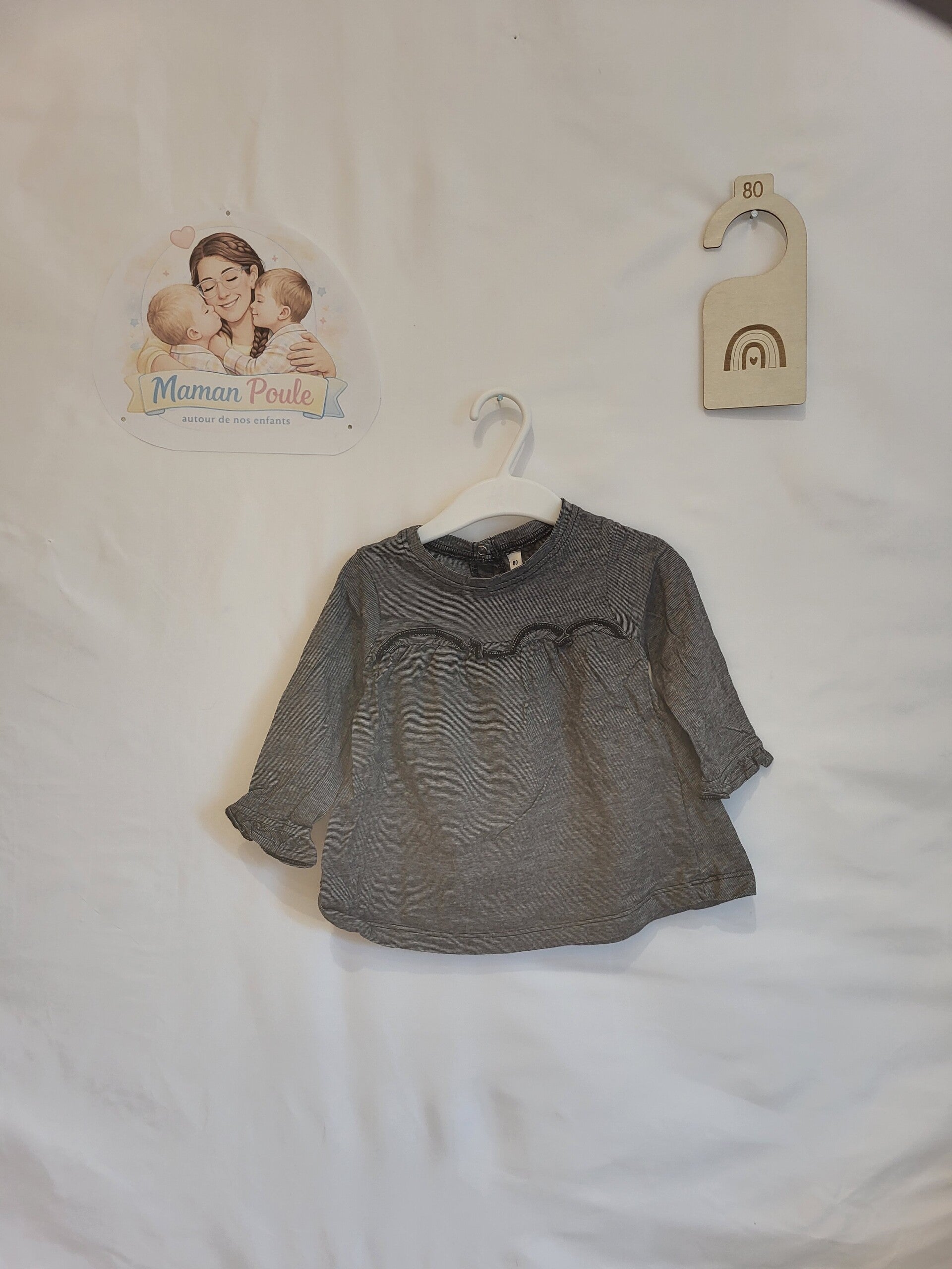 Blouse gris foncé manches longues T80