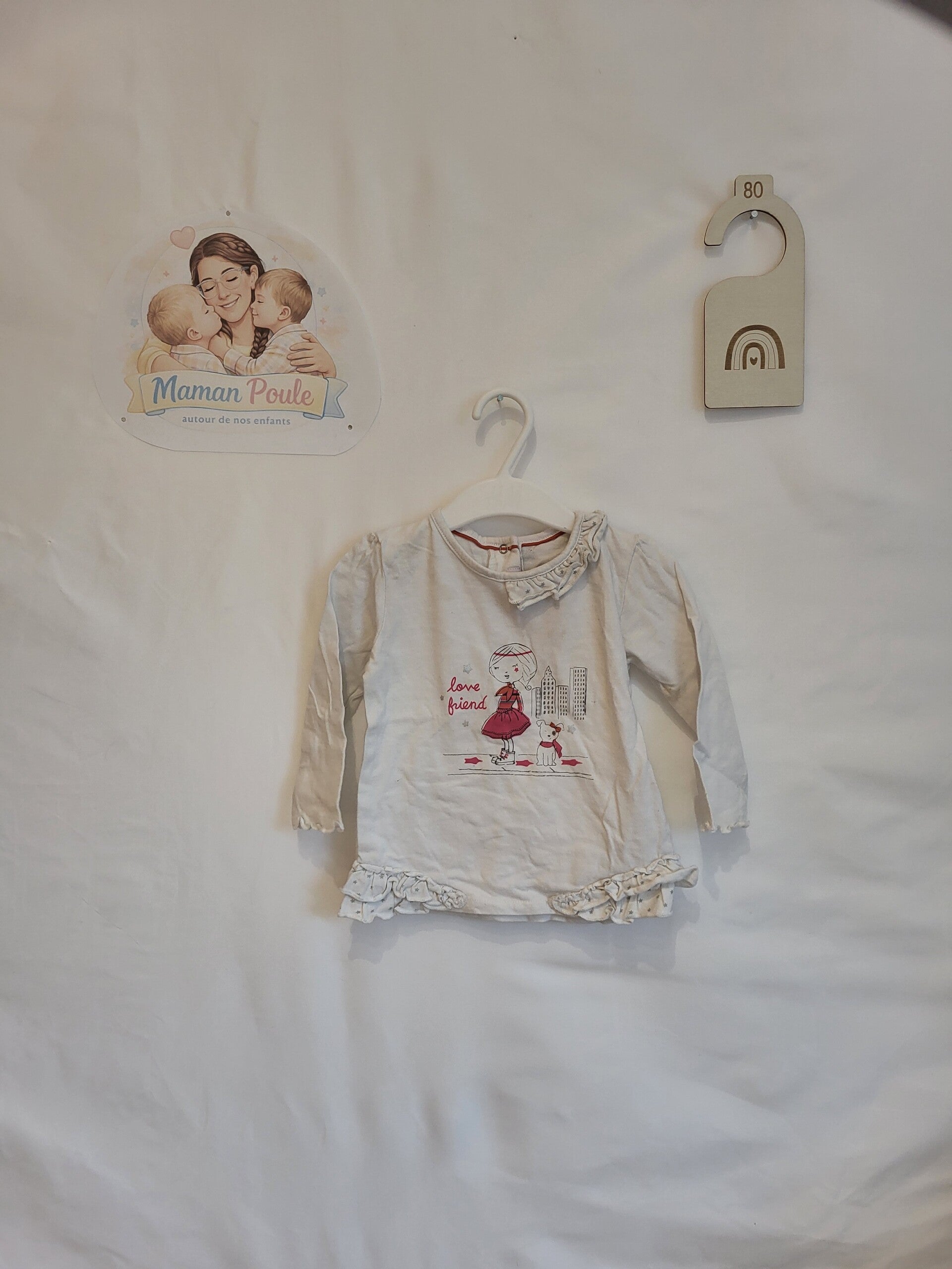 Blouse manches longues à volants T80