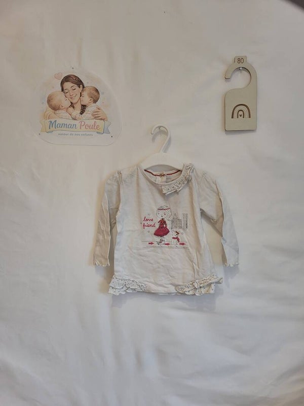 Blouse manches longues à volants T80
