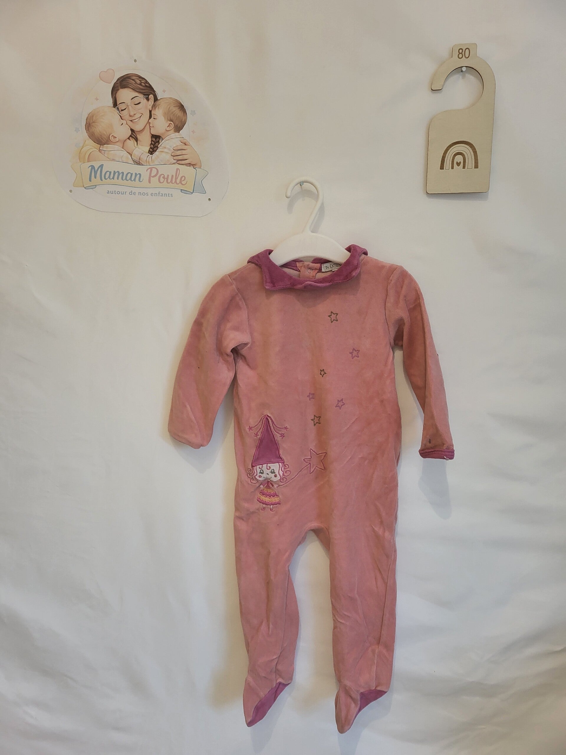Pyjama rose chaud T80