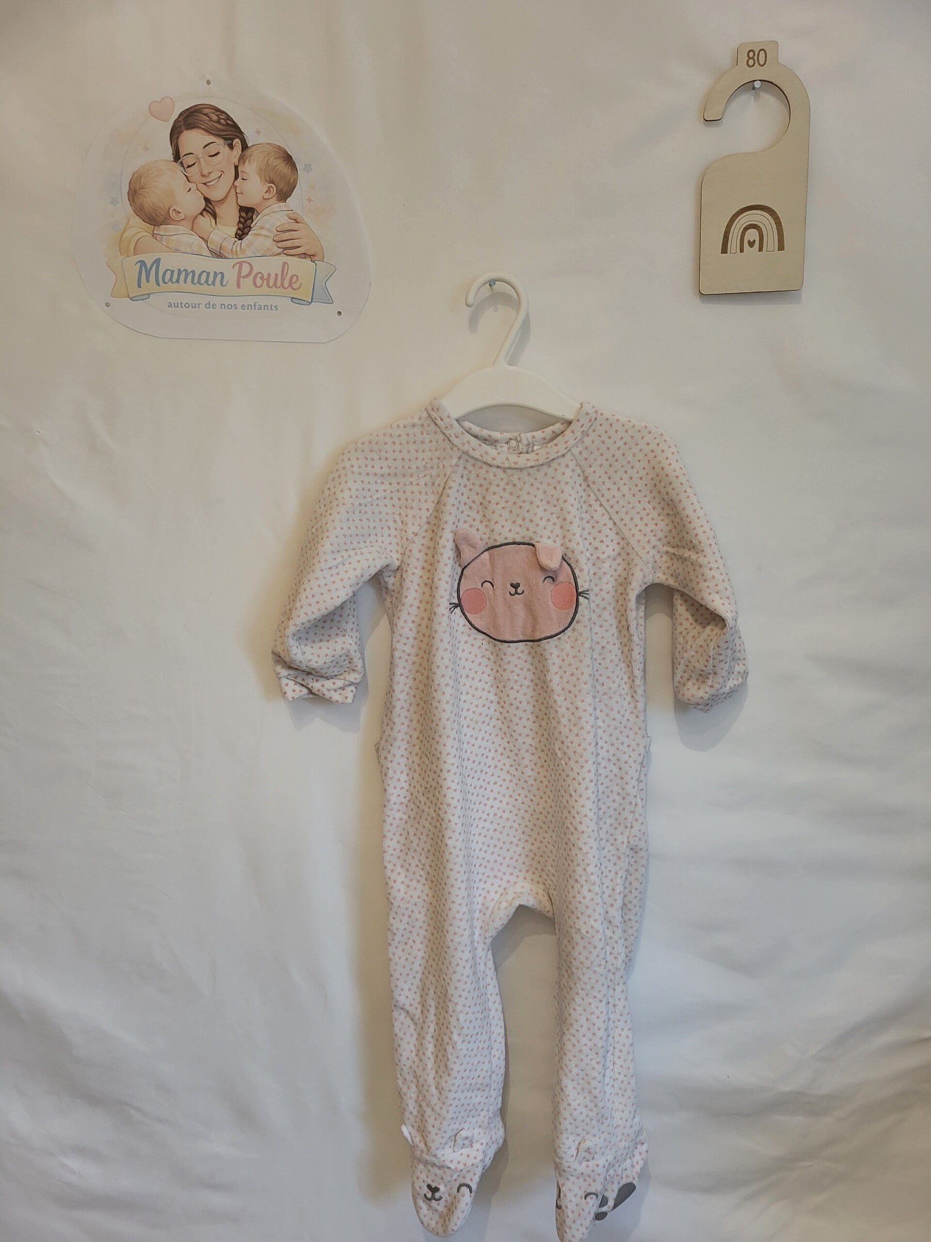 Pyjama blanc imprimé chaud T80