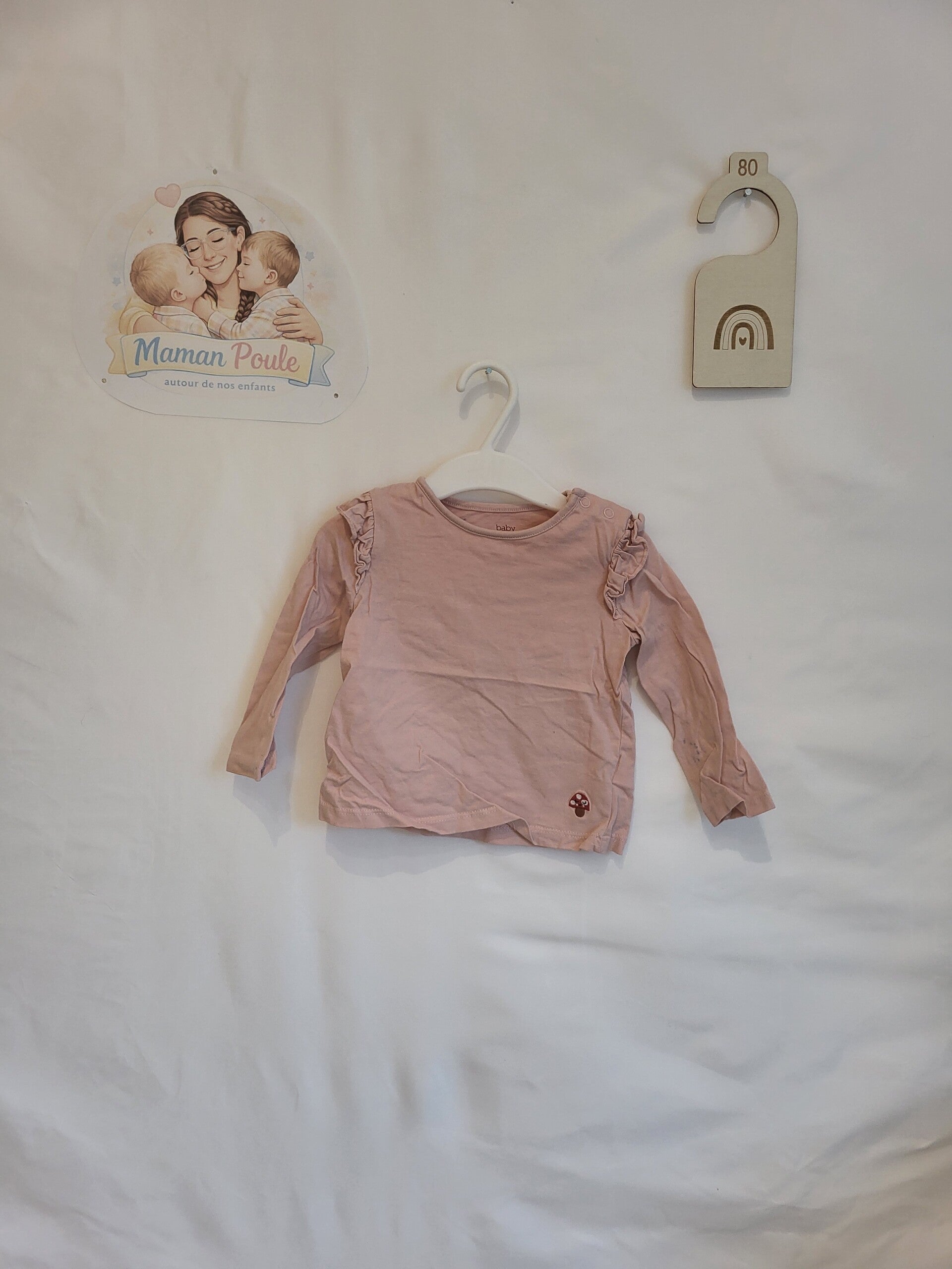 Blouse rose à longues manches T80