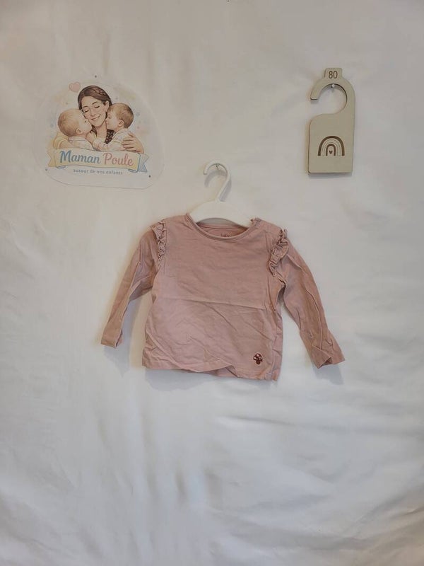 Blouse rose à longues manches T80