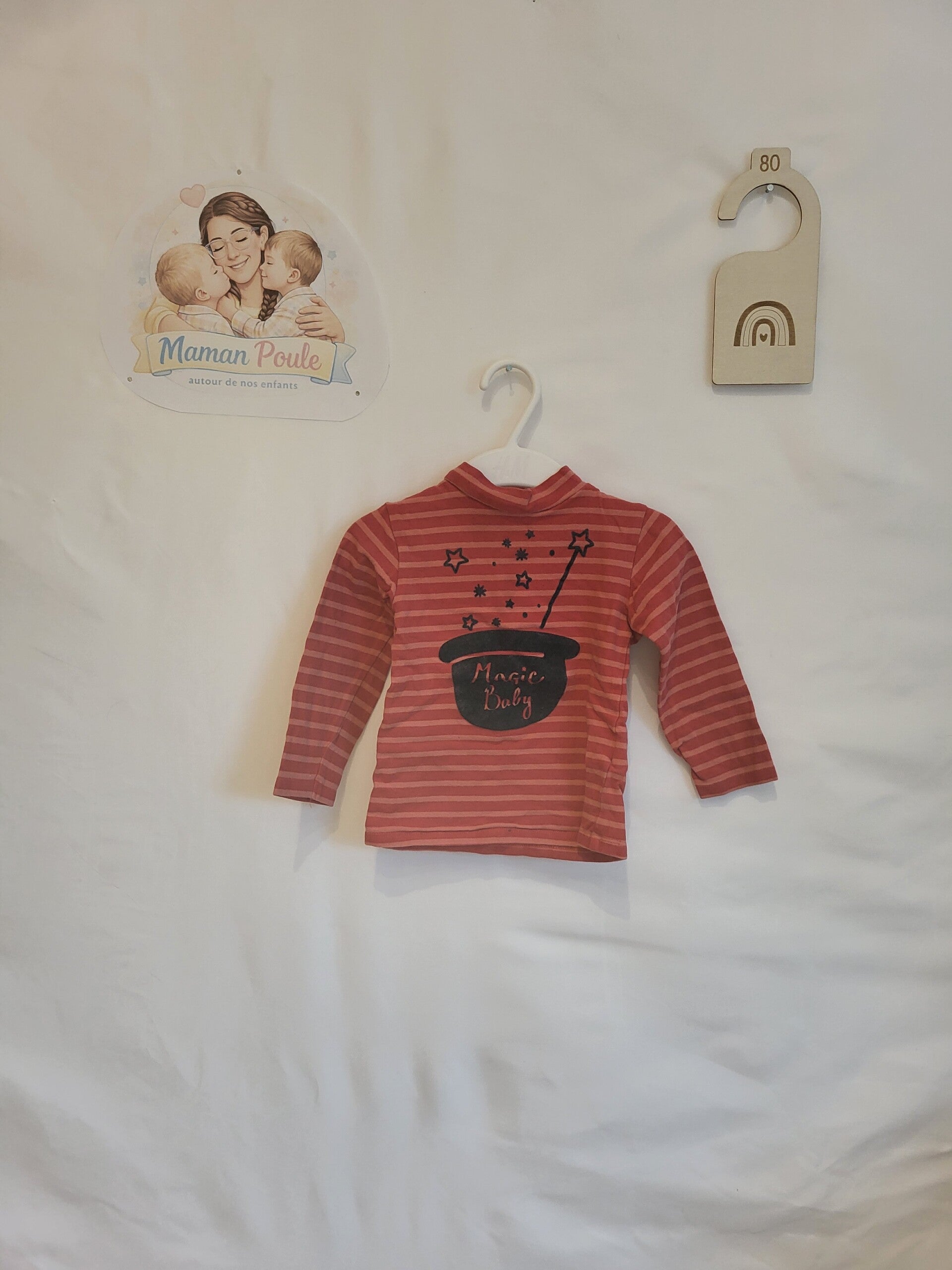 Sous-pull rouge ligné T80