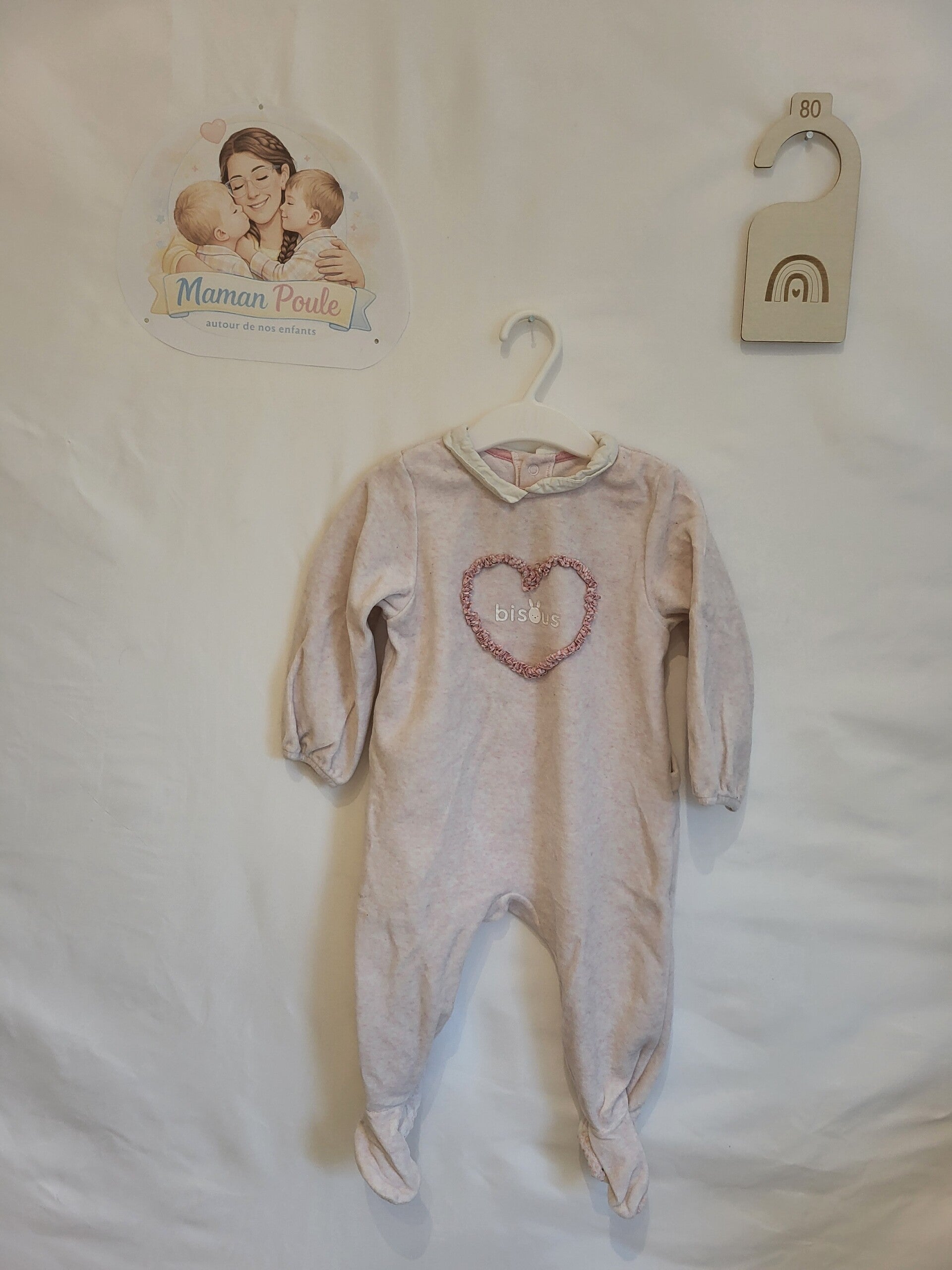 Pyjama rose pâle à col T80