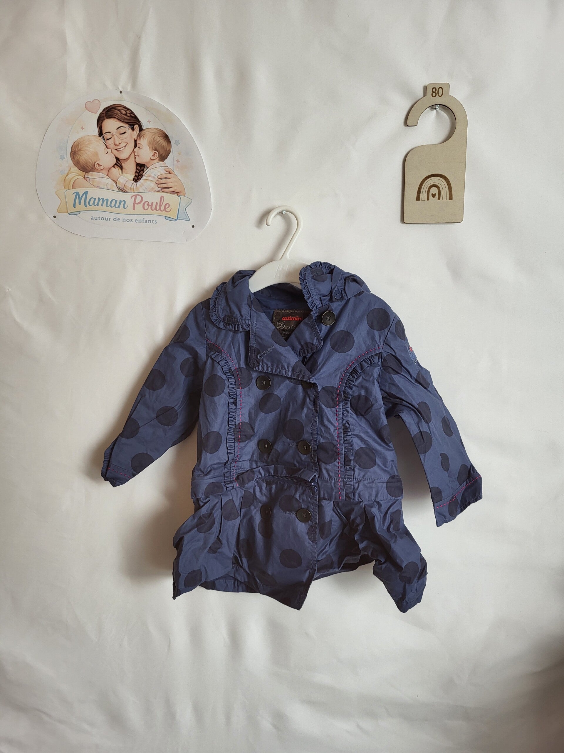 Manteau bleu marine imprimé T80