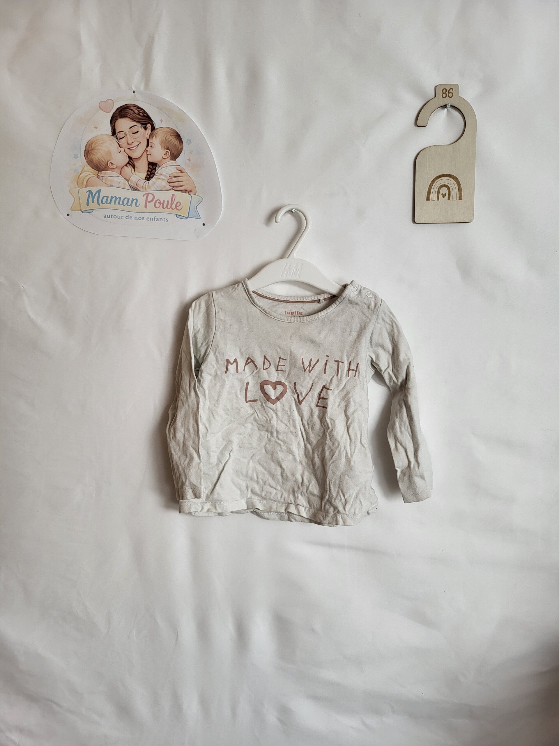 Tee-shirt blanc à manches longues T86