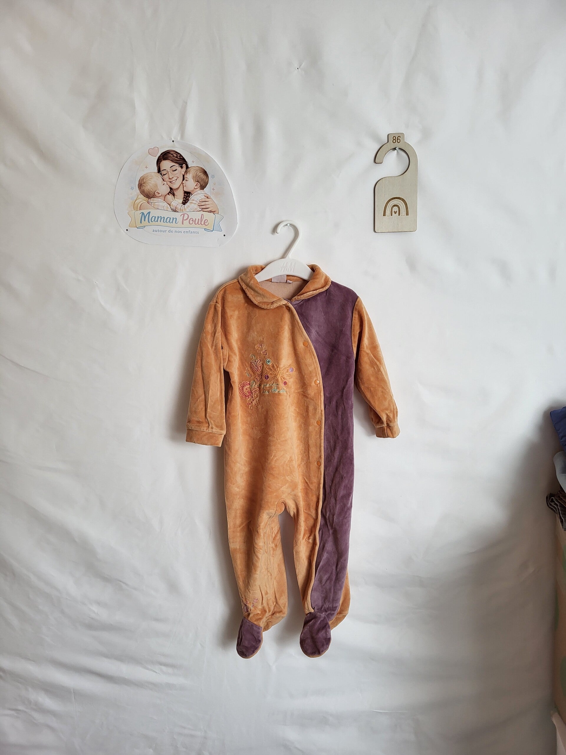 Pyjama en velours bicolor T86