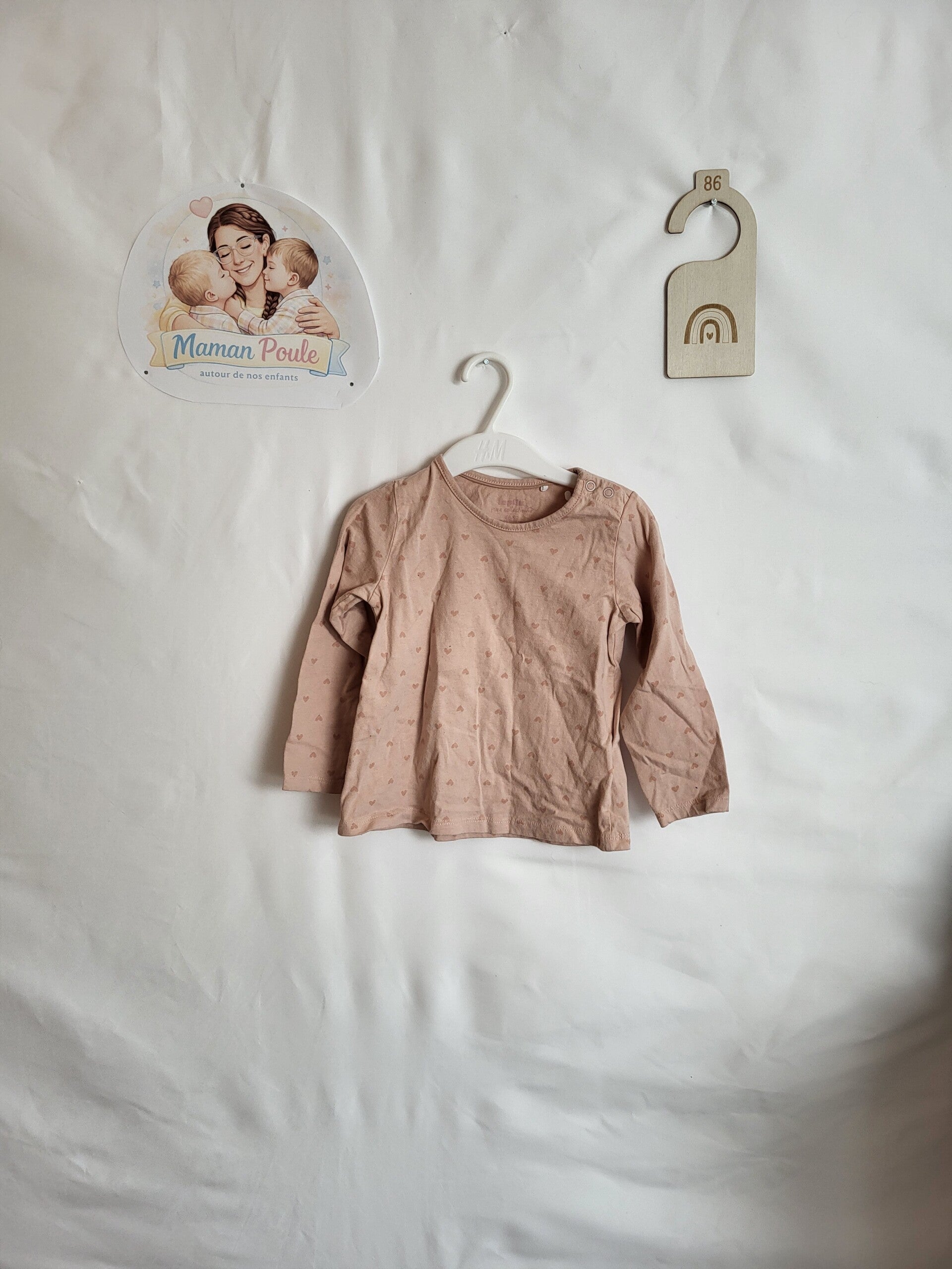 Blouse vieux rose imprimée T86