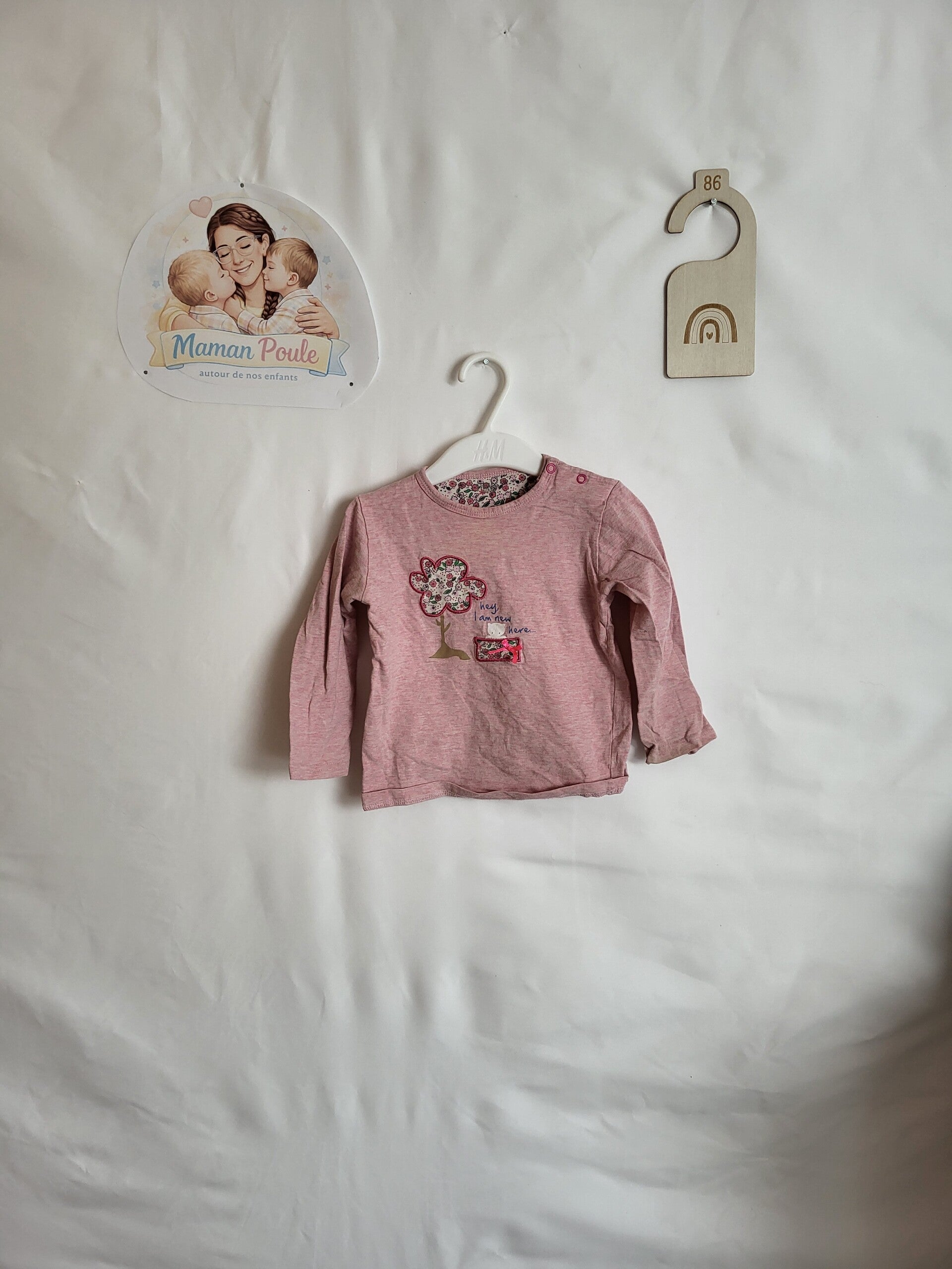 Tee-shirt vieux rose à longues manches T86