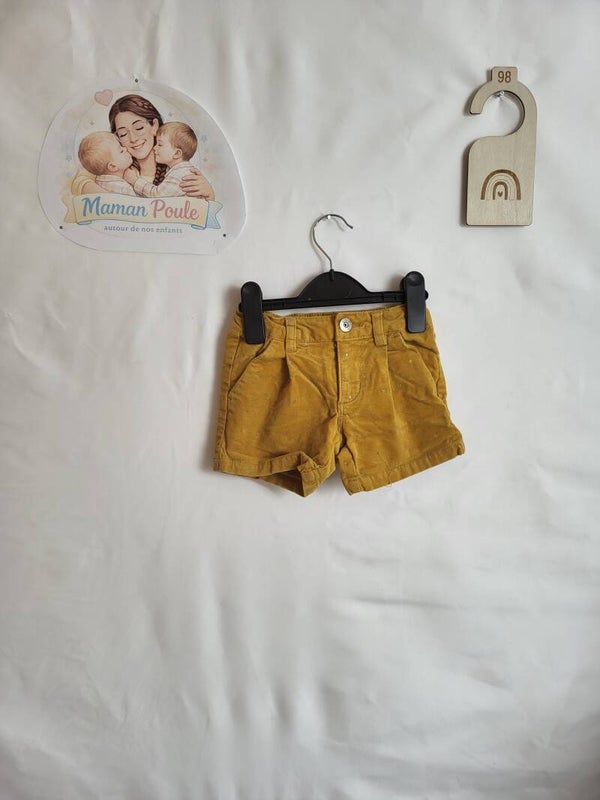Short moutarde en velours T98