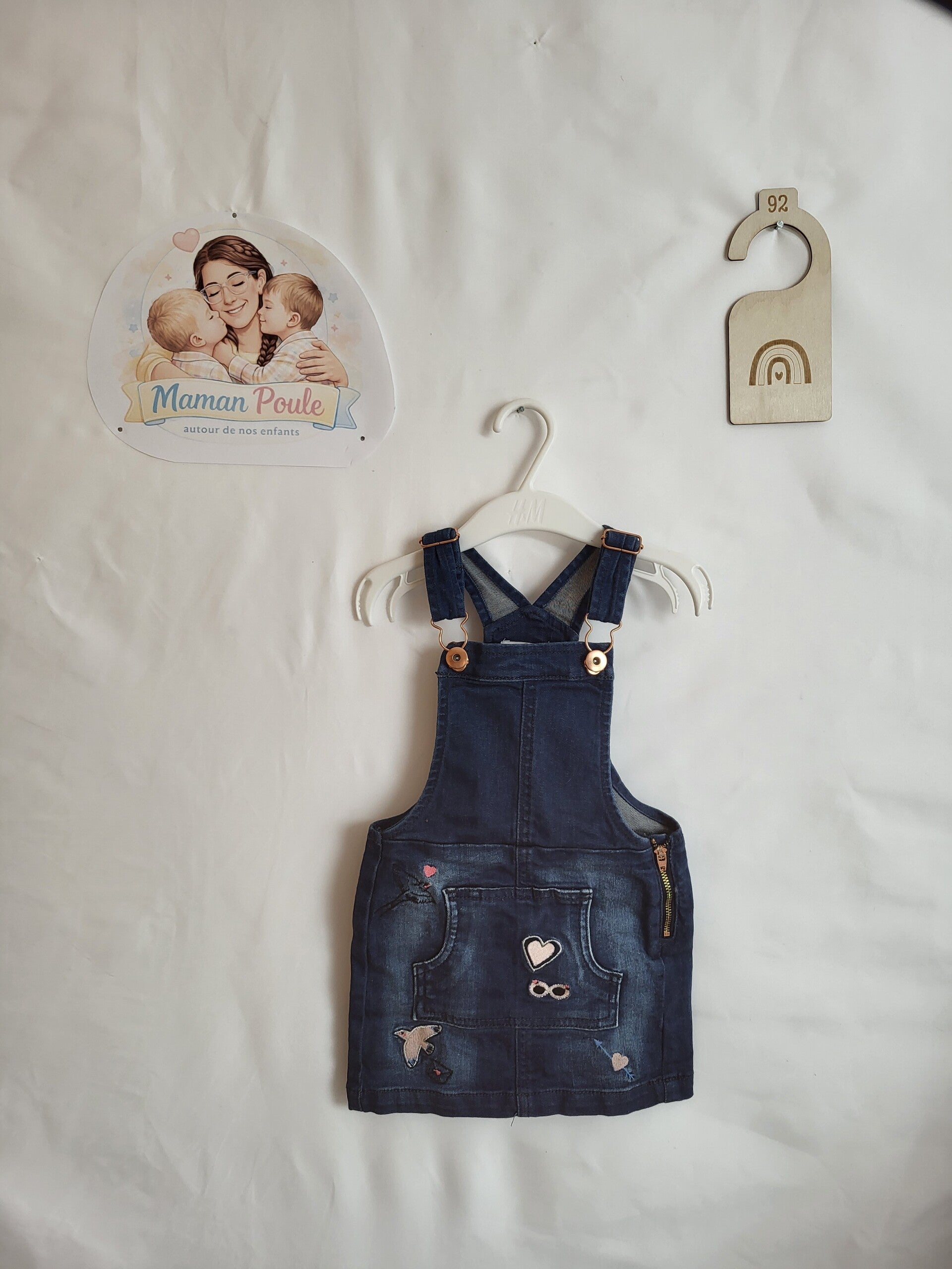 Salopette en jeans foncé T92
