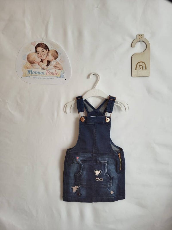 Salopette en jeans foncé T92