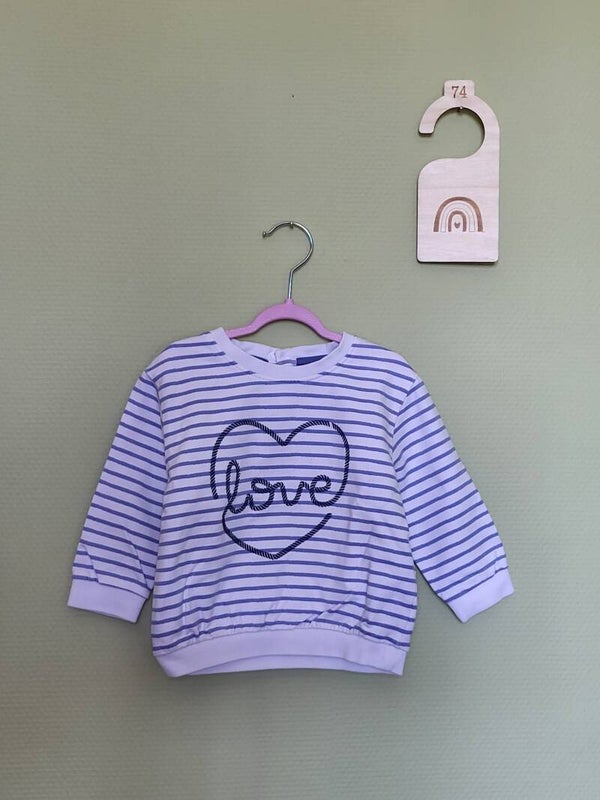 Pull blanc ligné Love T74
