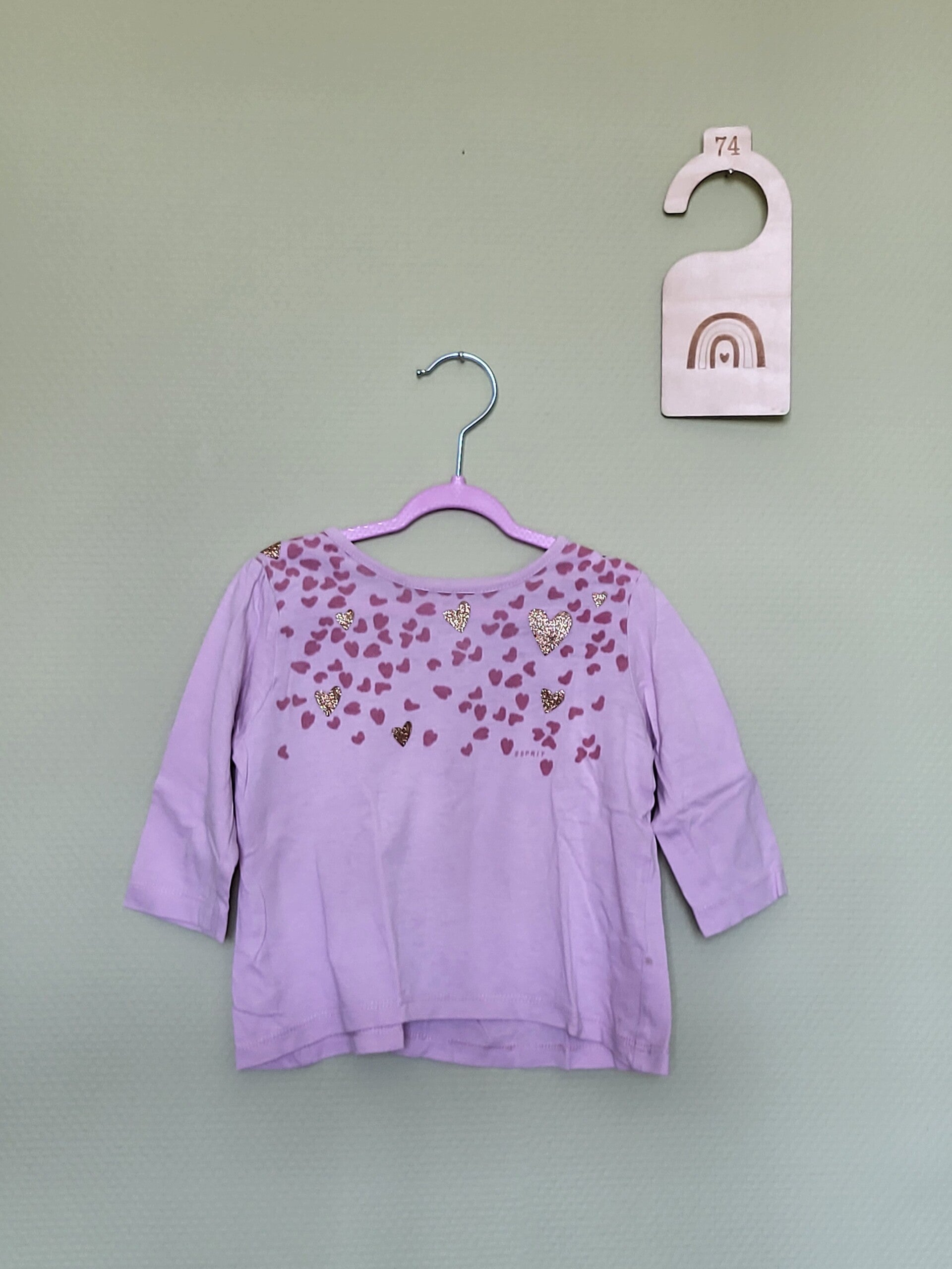 Blouse violette à petits coeurs T74
