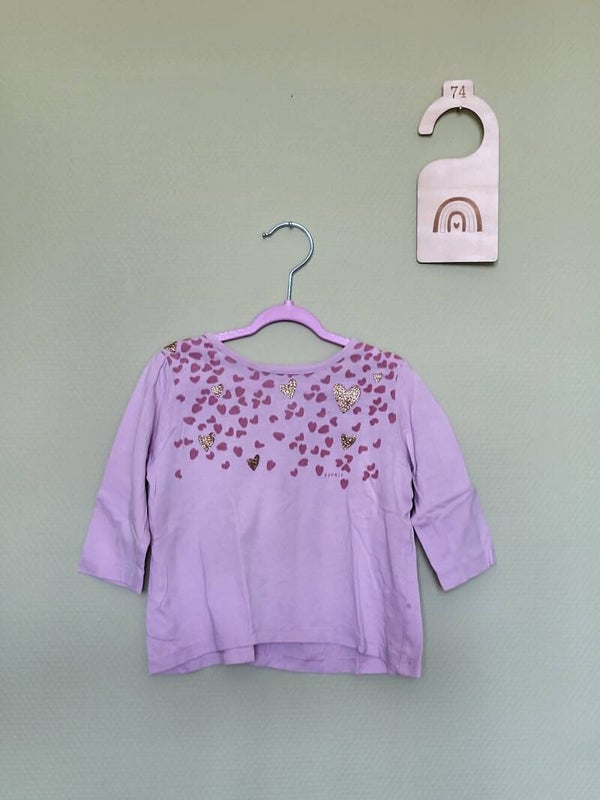 Blouse violette à petits coeurs T74