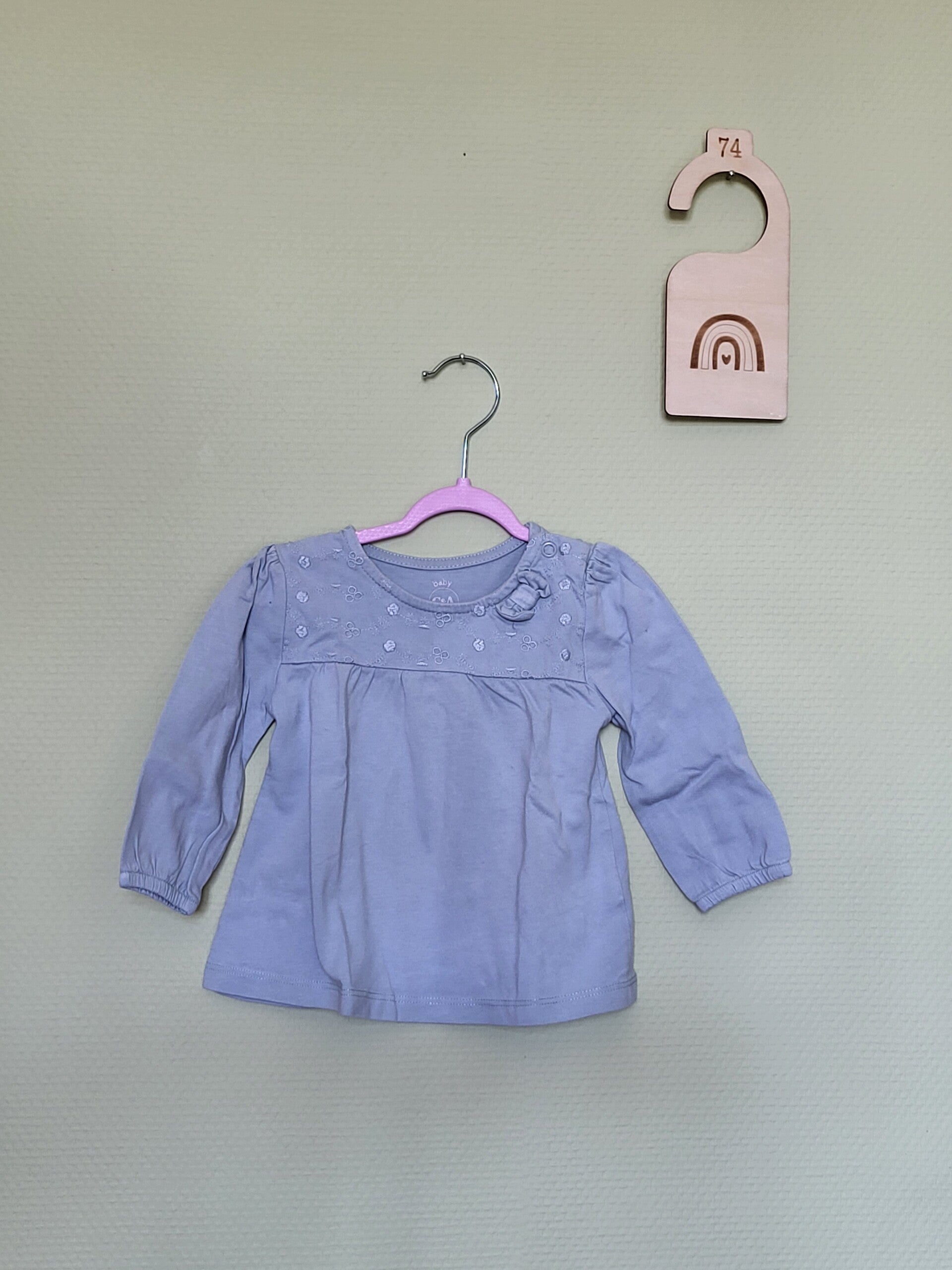 Blouse bleue unie T74
