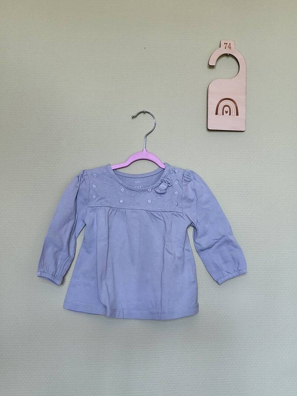 Blouse bleue unie T74