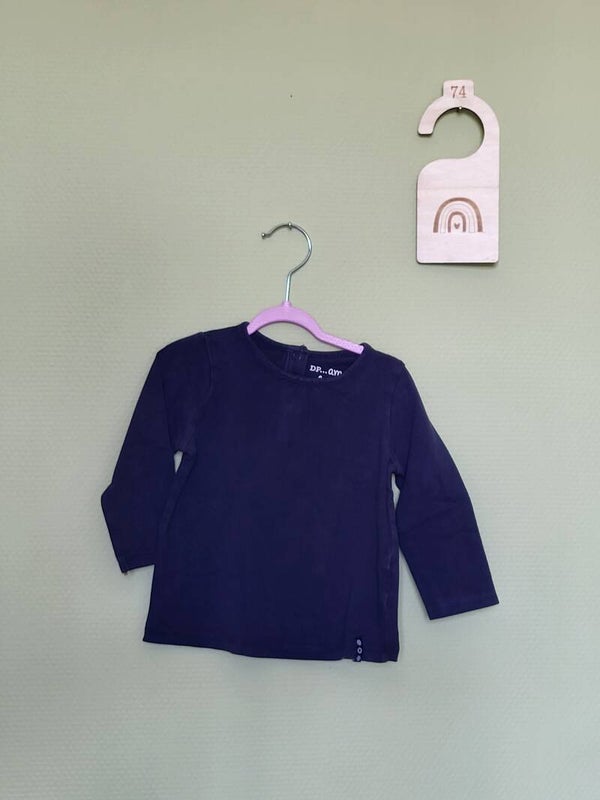 Tee-shirt longues manches bleu marine T74