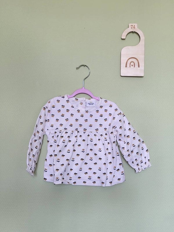 Blouse blanche imprimée à fleurs T74