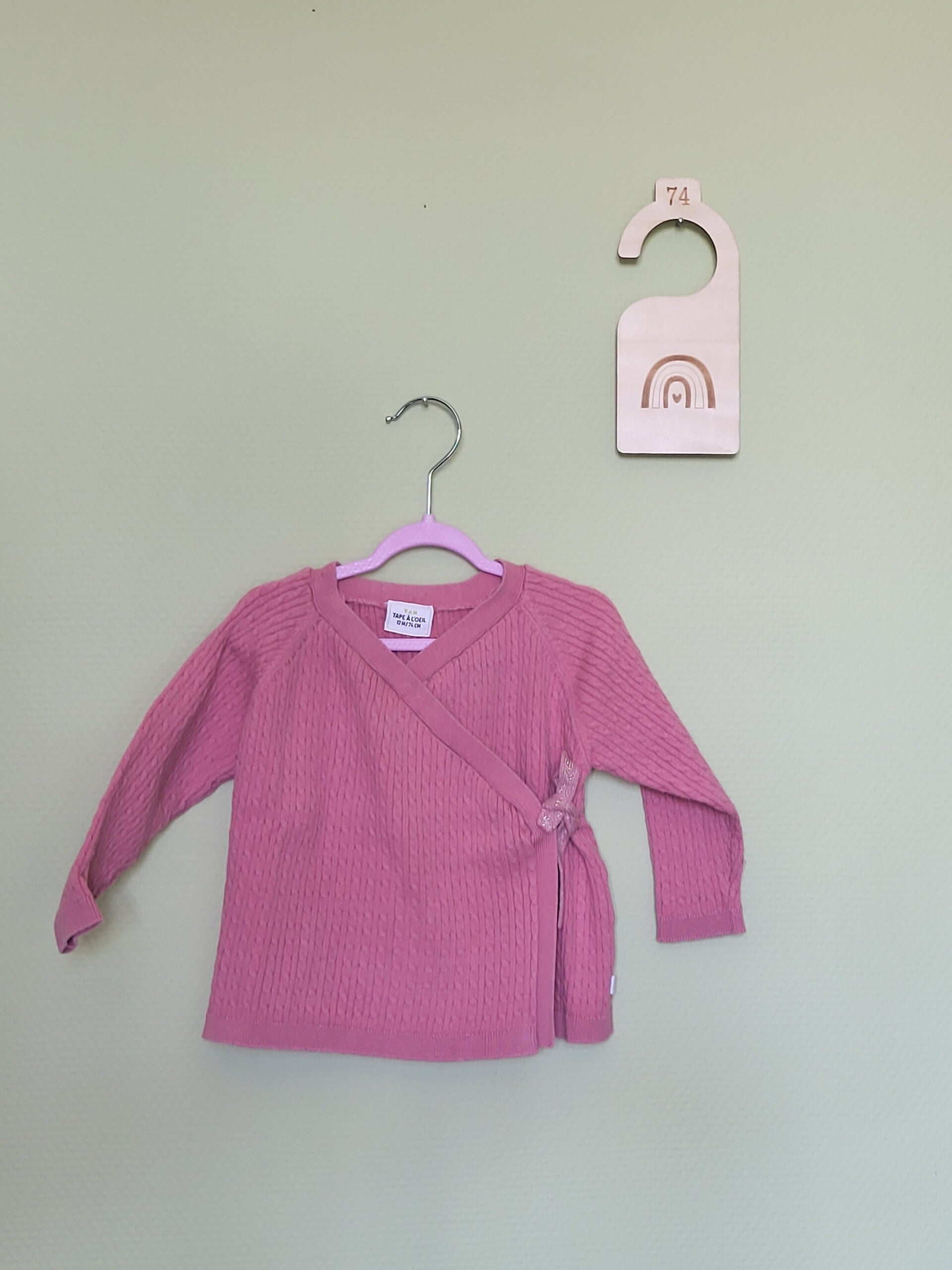 Cache-coeur vieux rose T74
