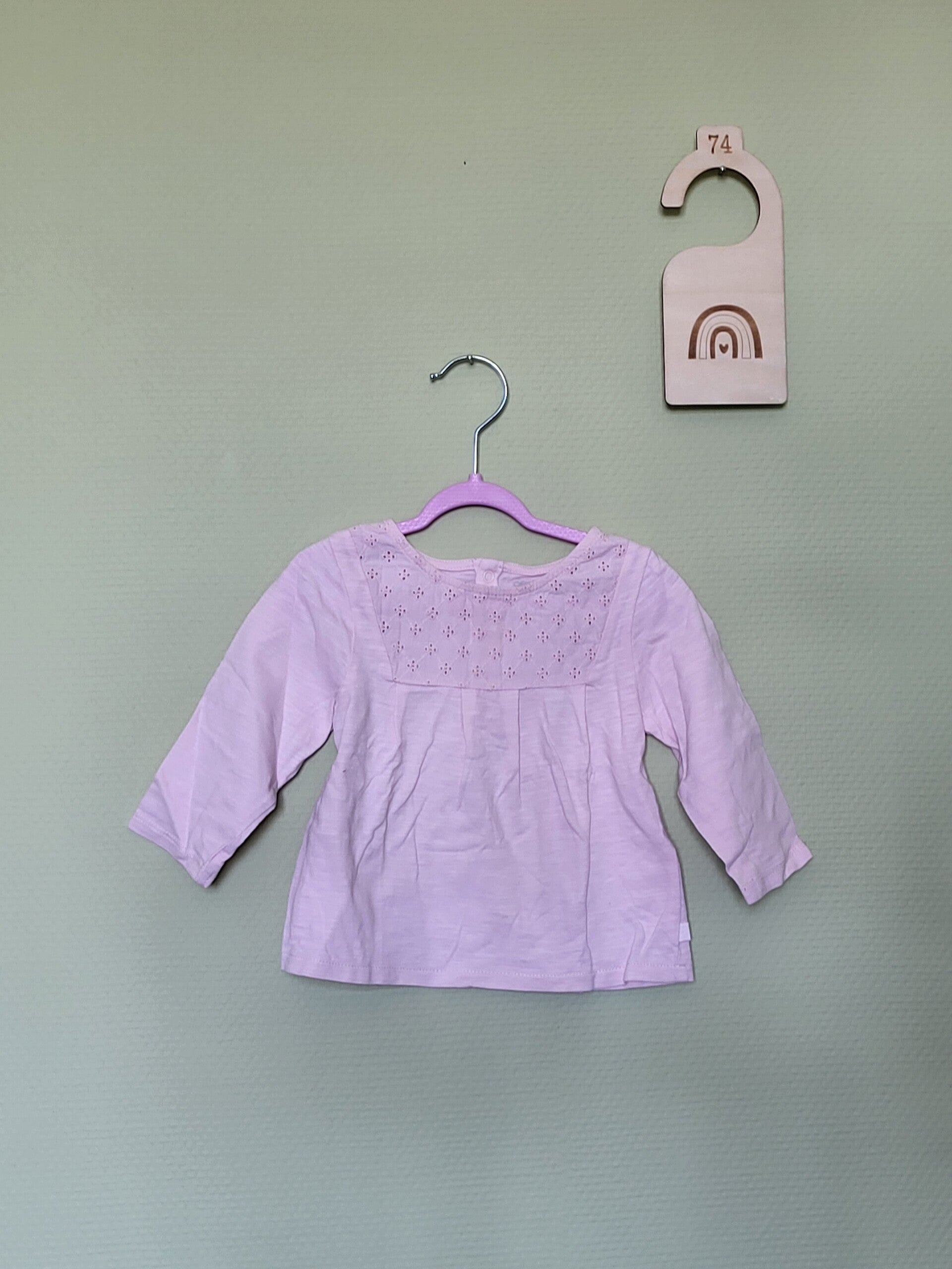 Blouse rose unie T74