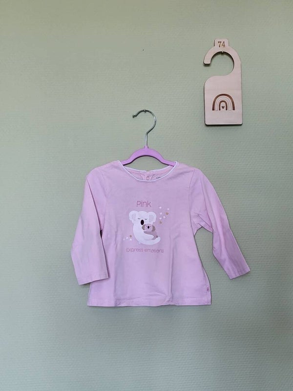 Tee-shirt manches longues rose Koala T74