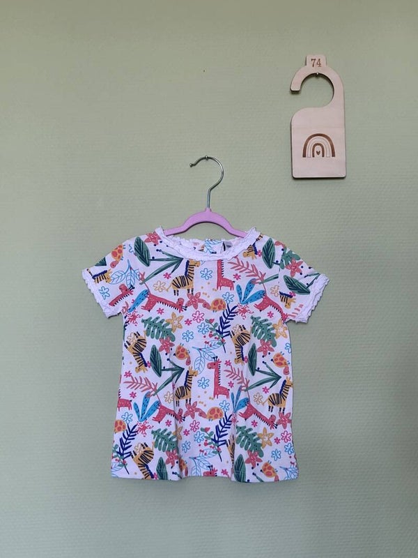Tee-shirt blanc imprimé Jungle T74
