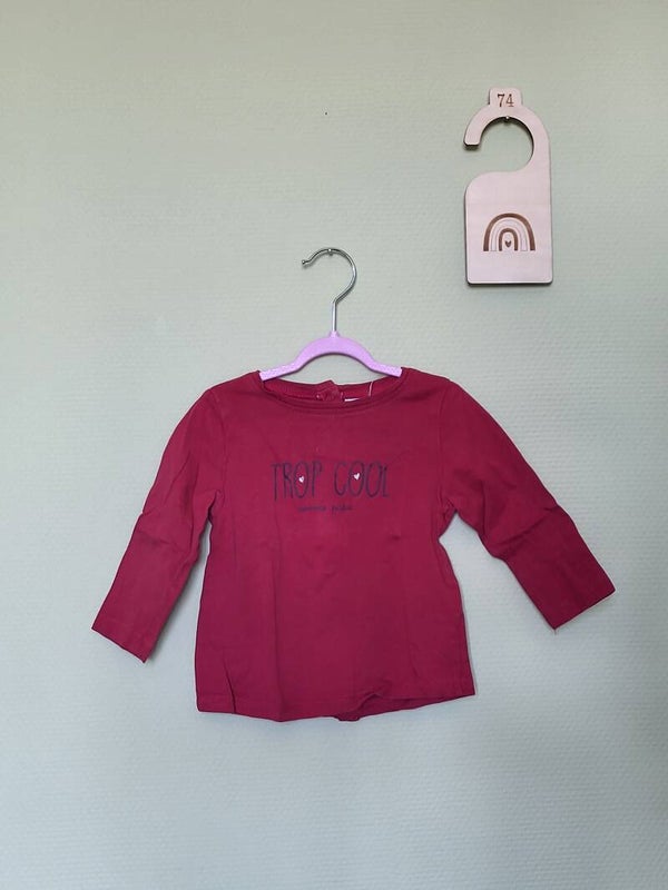 Tee-shirt manches longues rouge foncé Trop Cool T74