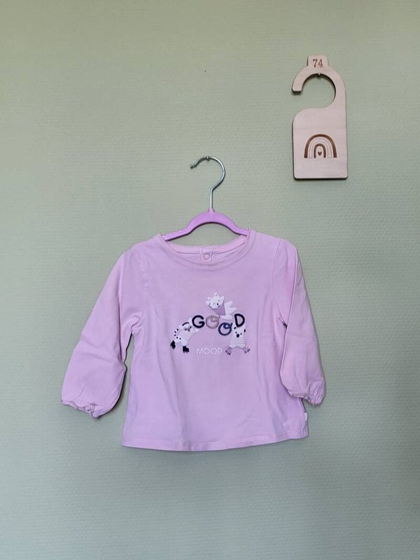 Tee-shirt manches longues rose Good Mood T74