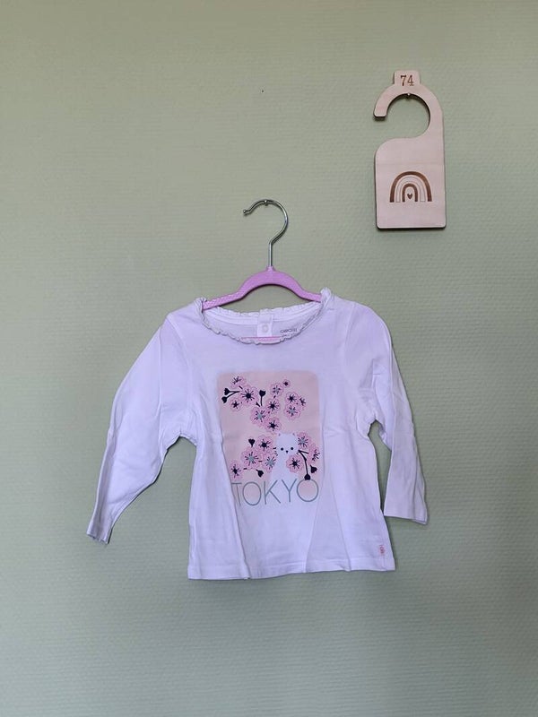 Tee-shirt longues manches blanc Tokyo T74