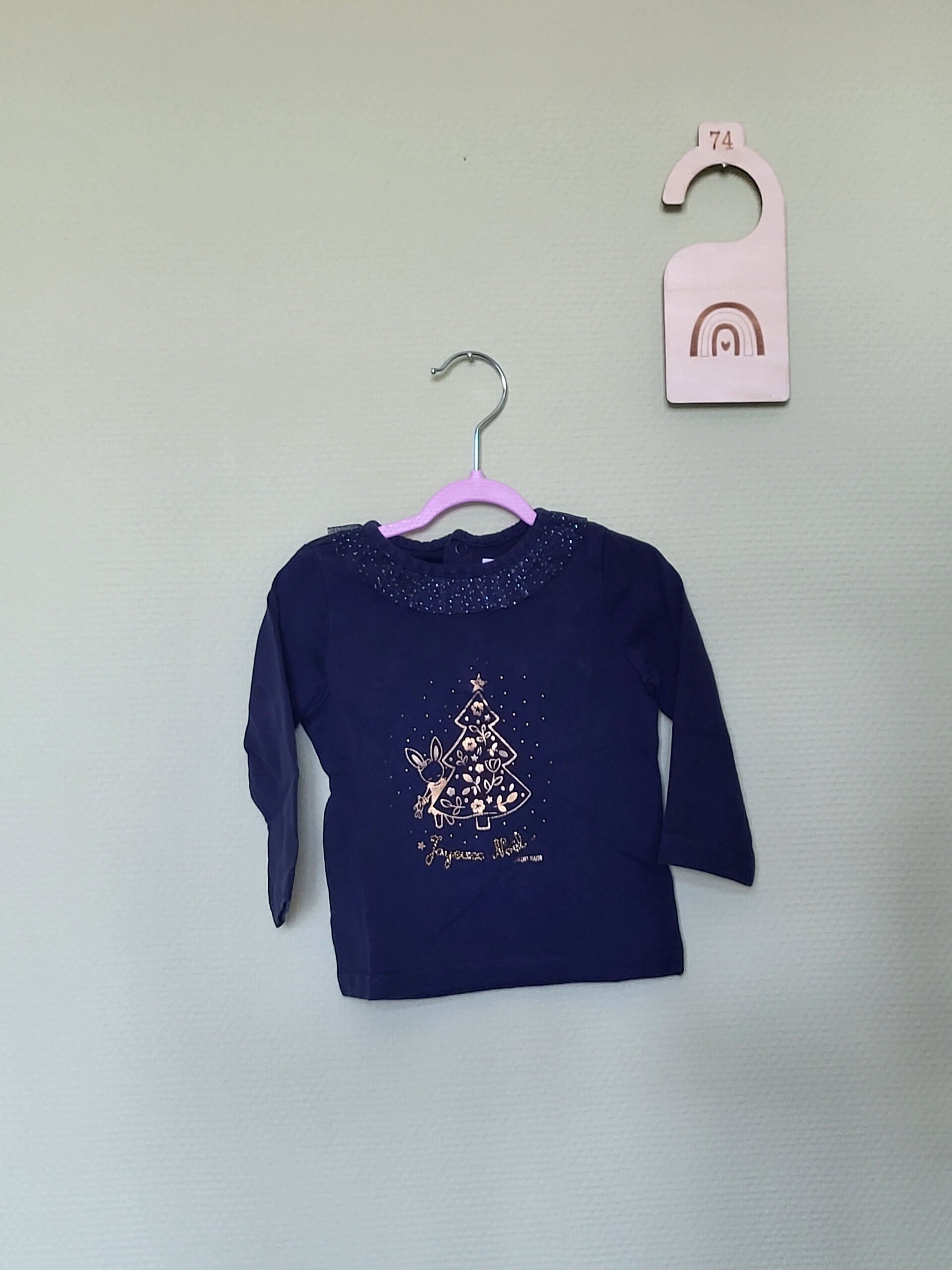 Blouse noire Noël T74