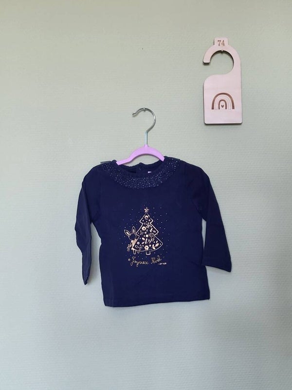 Blouse noire Noël T74
