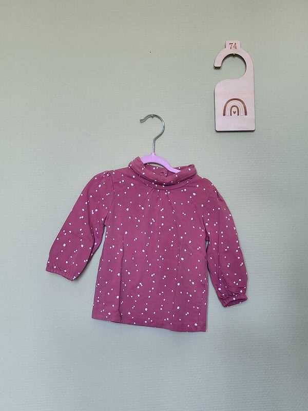 Sous-pull vieux rose à pois blancs T74