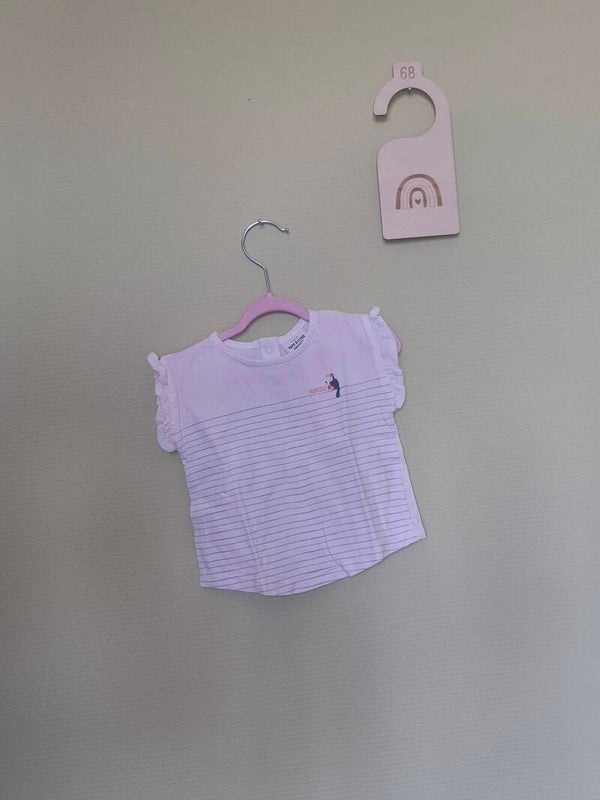 Tee-shirt blanc ligné T68