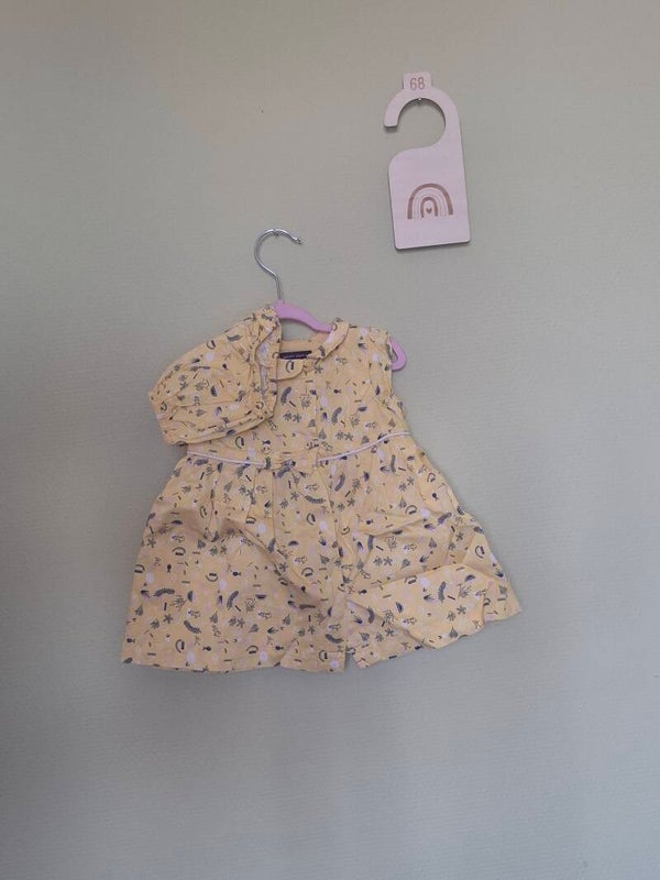 Robe jaune imprimée + blomber assorti T68