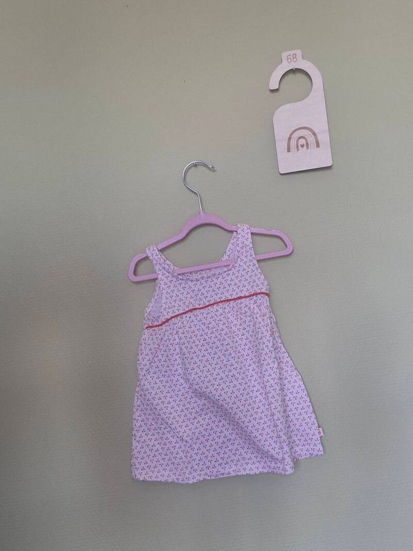 Robe légère blanche à imprimés rosés T68