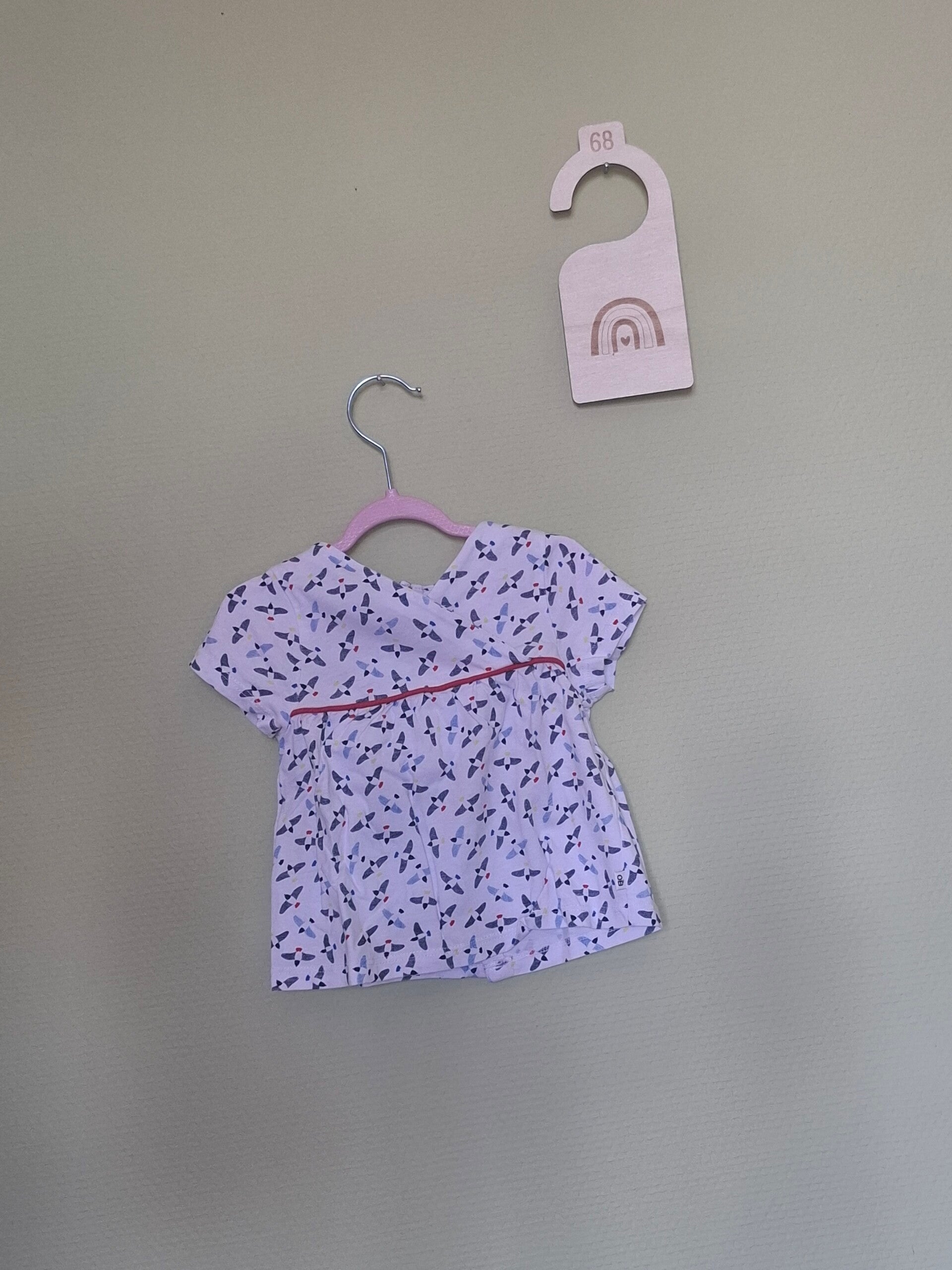 Blouse blanche imprimée T68