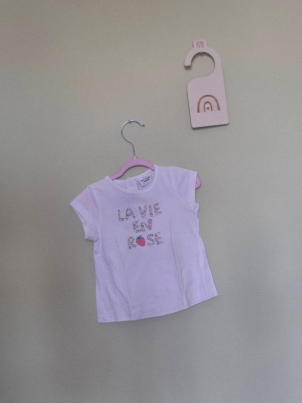 Tee-shirt blanc La vie en rose T68