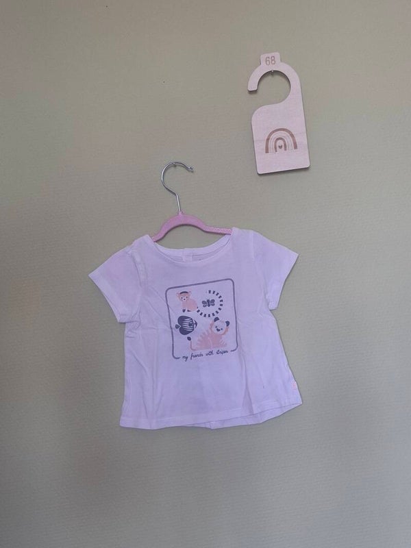 Tee-shirt blanc imprimé carré T68