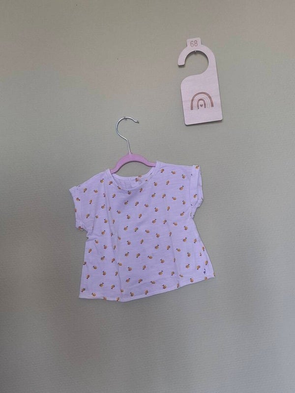 Tee-shirt blanc imprimé Fruits orangés T68