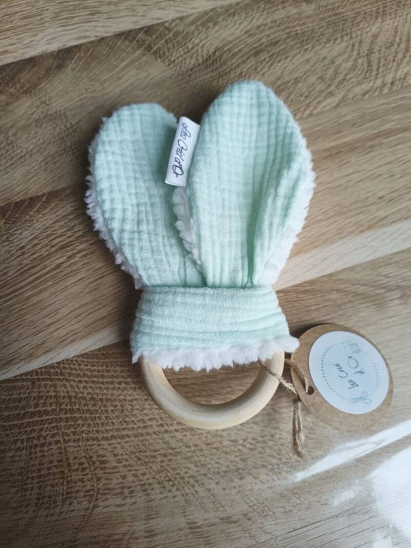 Hochet en papier bruissant Vert d'eau