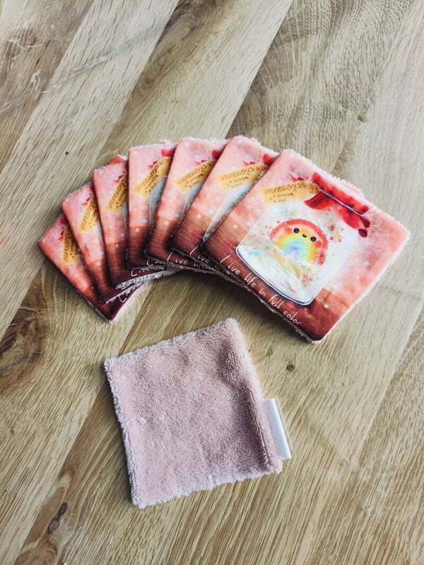 Lot de 8 lingettes (10x10cm) Rose