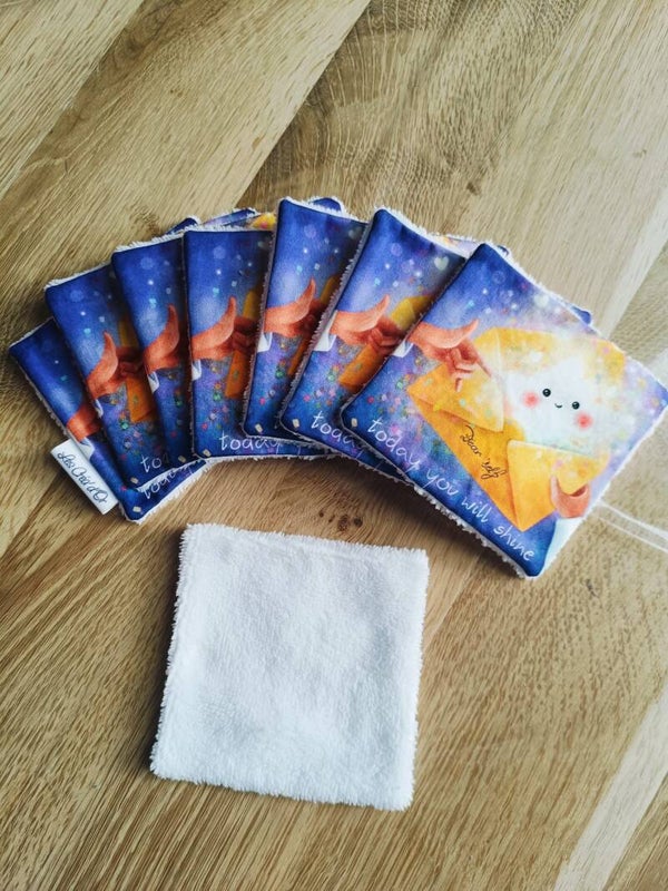 Lot de 8 lingettes (10x10cm) Etoile bleue