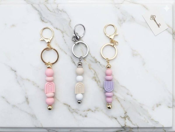 Boho Arch Silicone Bead Keychain